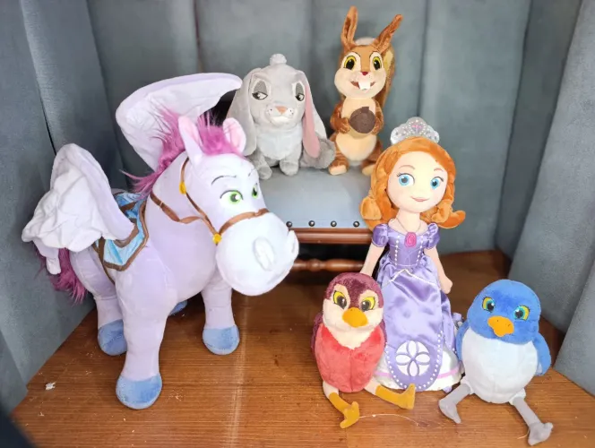 Kit 6 Pelúcias Princesa Sofia Original Disney Store Festa