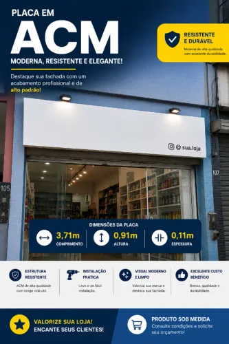 Placa em ACM para Fachada de Loja