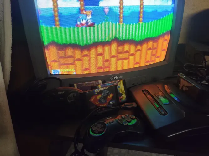 Mega Drive 3+2 Controles Originais+Jogos