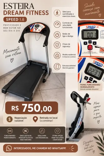 Esteira Dream Fitness Speed 1.8 - Residencial - Funcionando - R$ 750