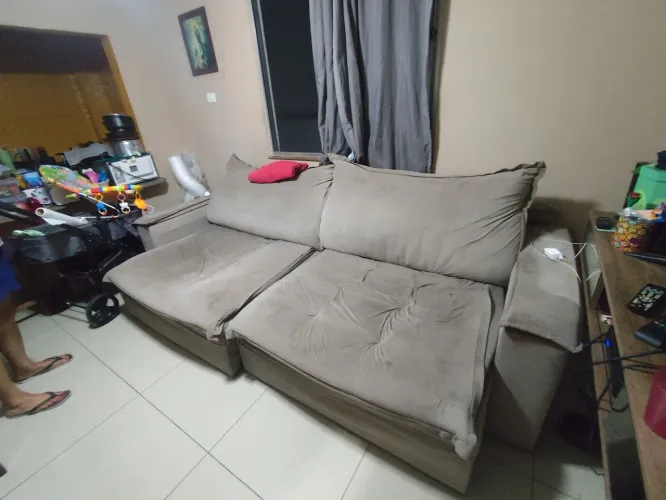Sofá 5 lugares vira cama