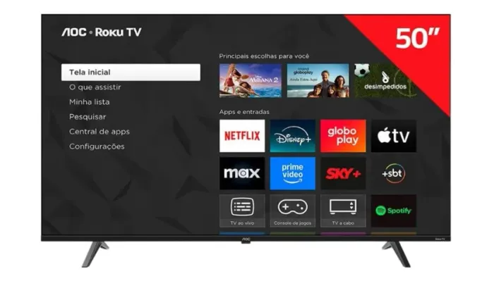 Smart TV AOC 50'' 4K DLED Roku TV 50U7045/78G