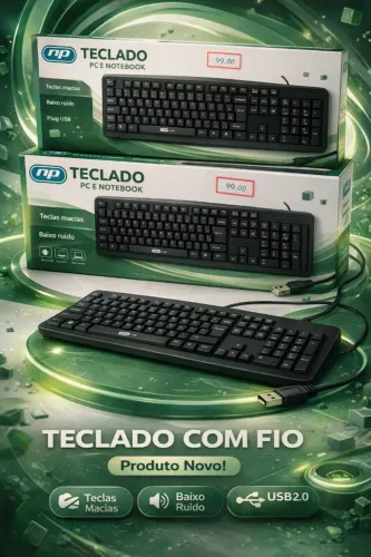 Teclado USB com Fio Novo Teclas Macias - São Pedro SP R$40,00