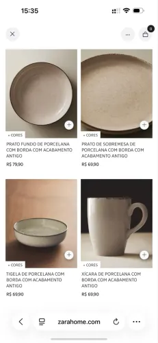 Kit pratos / louça Zara Home 