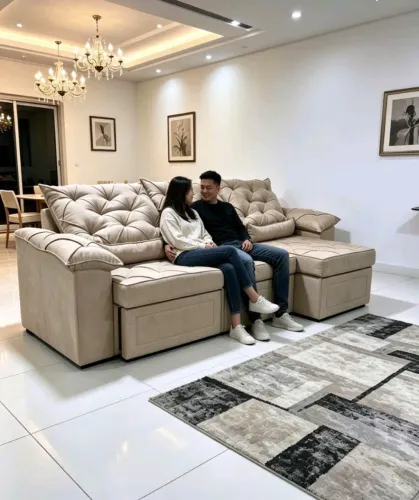 Sofá retrátil e reclinável de luxo, Lançamento!
