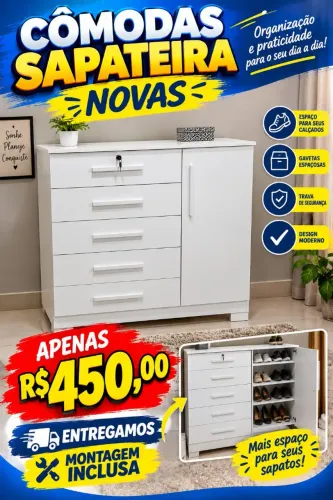 CÔMODAS SAPATEIRA NOVAS