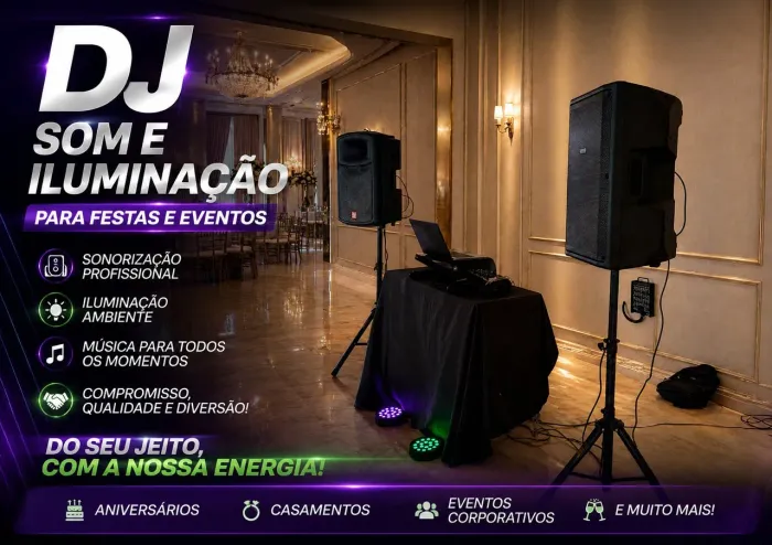 Som e iluminação DJ para festas e eventos corporativos