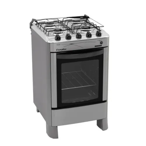 Fogão Esmaltec Ágata 4 Bocas Inox Forno Limpa Fácil Acendimento Automático