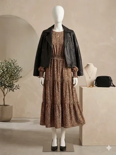 Vestido de onça shein