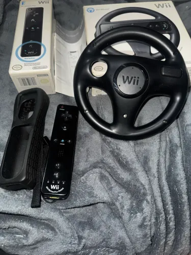 Controle Wii remote + volante Wii originais com caixa 