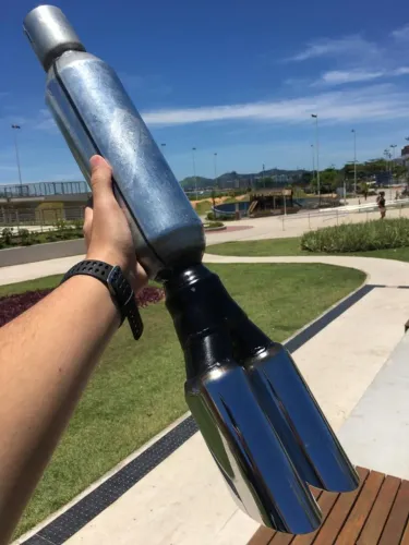 Abafador saída dupla chanfrada em inox Jk Universal top
