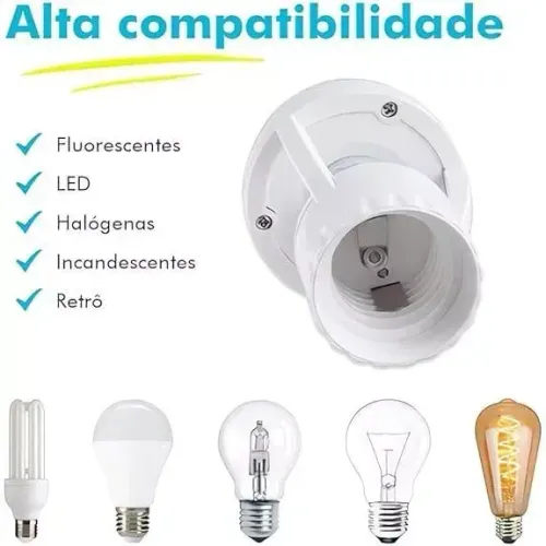 Kit 3 Sensores de Presença Com Fotocélula Para Lâmpada Soquete E27