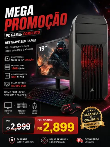 PC GAMER  Core i5  10a Promoção 3,000/2,799
