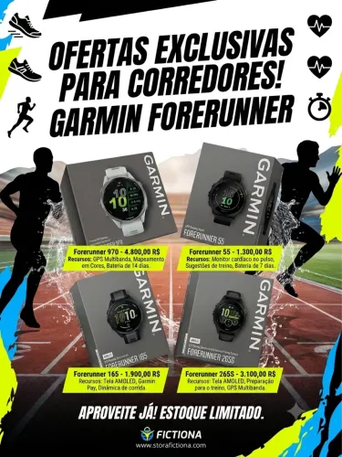 Relógios Garmin (Forerunner 55 / 165 / 265S / 970)