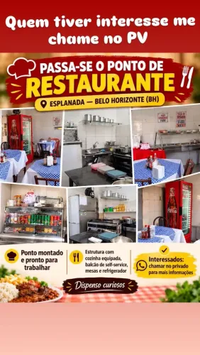 Passa-se ponto de Restaurante ou vendo o fundo completo 