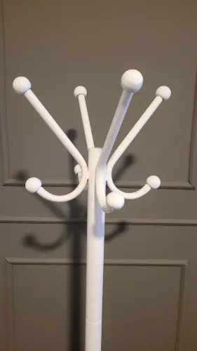 Cabideiro Mancebo de Chão em Metal Branco 1,60m