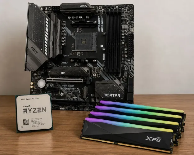 Kit Ryzen 7 5700X + MSI B550M Mortar + 32GB XPG RGB 3200MHz