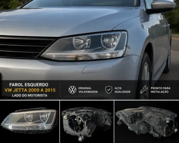 Farol Esquerdo VW Jetta 2009 a 2015 ORIGINAL | Lado Motorista | Bom Estado