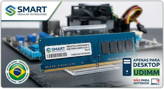 Memória RAM SMART Modular 4GB DDR4 2666MHz (PC4-2666V)