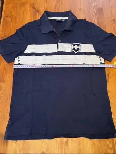 victorinox polo masculino azul navy slim fit escudo suíço 100% original