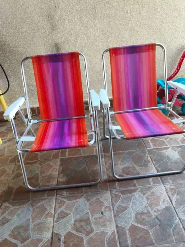 Kit 4 cadeiras de Praia de Alumínio
