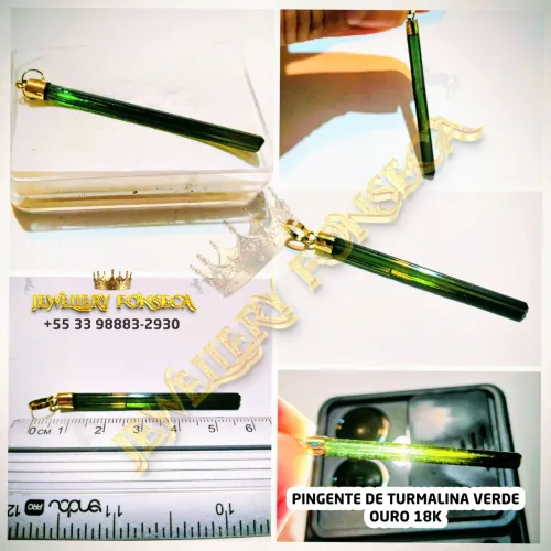 Pingente em Ouro 18k e Turmalina Verde Natural