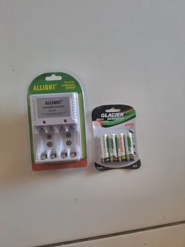 pilhas recarregável + carregador