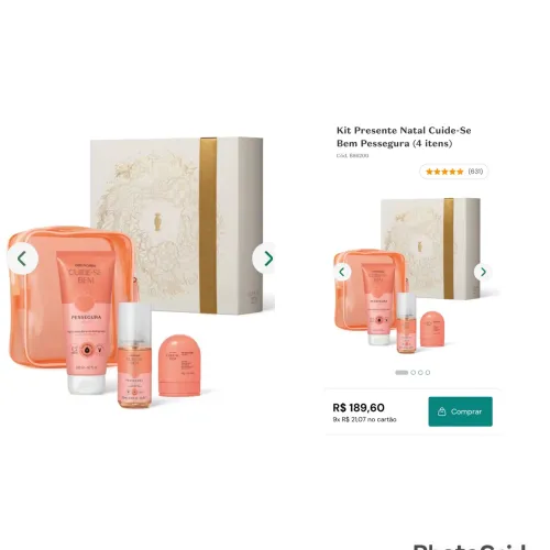 Kit Presente Natal Cuide-Se Bem Pessegura (4 itens)