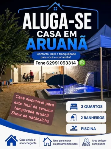 Casa de aluguel 2500.00 3 dias