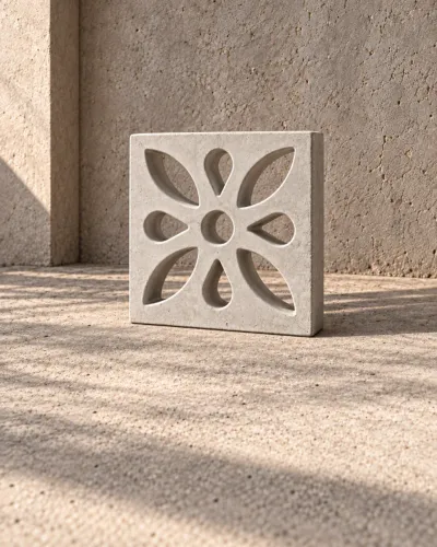 Cobogó Flor de concreto 39x39x7 cm - JWS