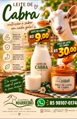 Leite e doce de leite de cabra