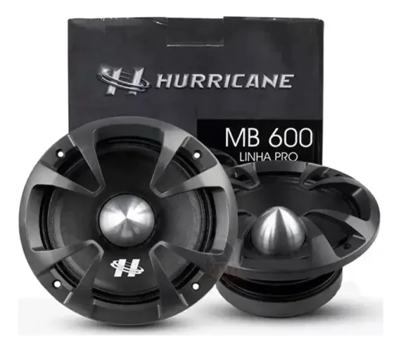 Par Midbass Hurricane 6 Polegada 500wrms Pro Mb600-8ohms Cor Preto