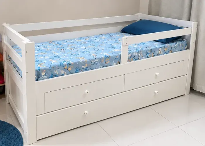 Cama Infantil / Bi-Cama com Proteção Lateral e Gavetas