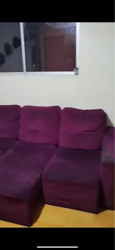 Sofá de canto retrátil 6 lugares planejado roxo