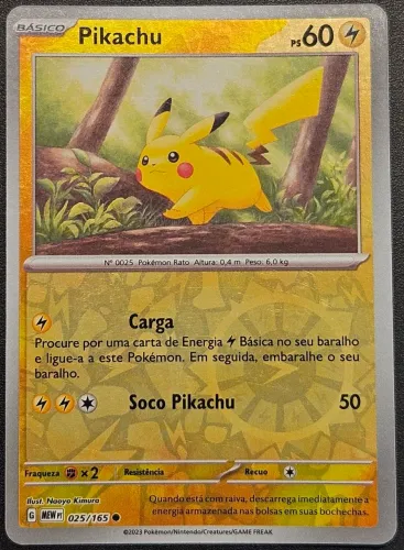 Carta Pokémon Pikachu Reverse Holo 025/165 Escarlate E Violeta 151 Copag