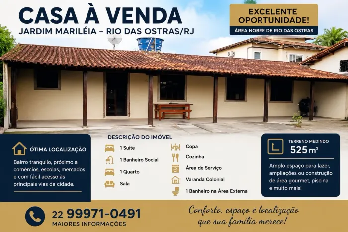 Casa à Venda - Jardim Mariléa - Rio das Ostras/RJ