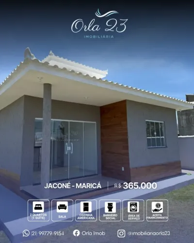 JACONÉ, ORLA 23 IMOBILIÁRIA VENDE! EXCELENTE CASA COM FINO ACABAMENTO DE PRIMEIRA LOCAÇÃO.