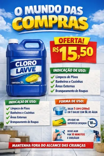 CLORO ALVEJANTE 5L LAVVE