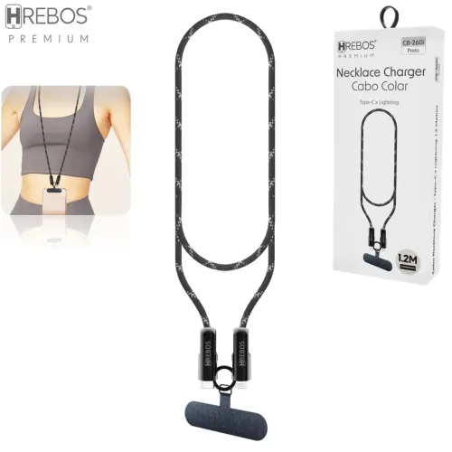 Cabo de Carregamento Tipo C Para iPhone 27W Estilo Cordão Trançado 1.2m - Hrebos