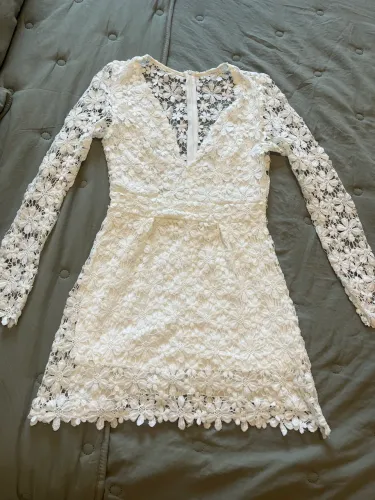 Vestido branco renda guipir pp/p