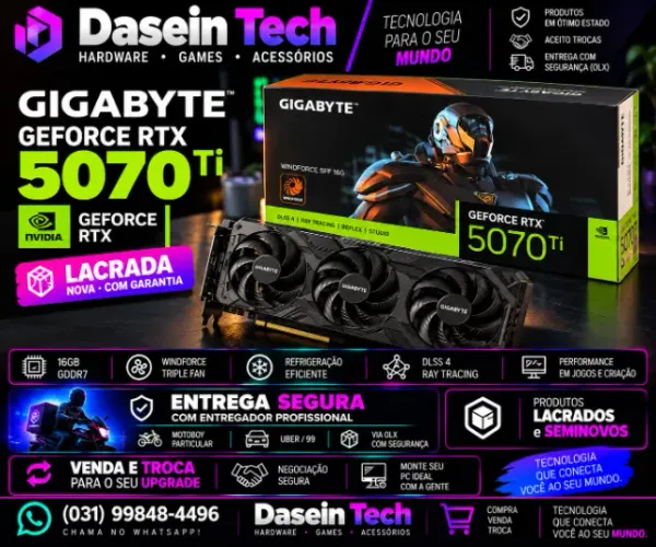 VENDO/TROCA/LACRADA - 5070 Ti Gigabyte Windforce SFF 16GB GDDR7