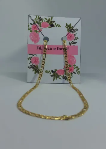 Corrente Masculina 3x1, banhada a ouro