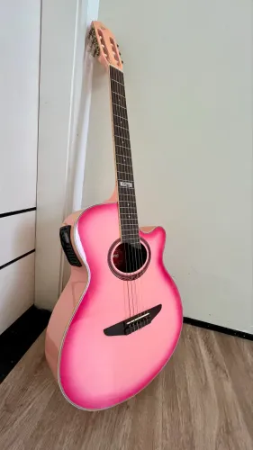 Violão Elétrico Tagima Vegas Rosa - Lindo + Capa
