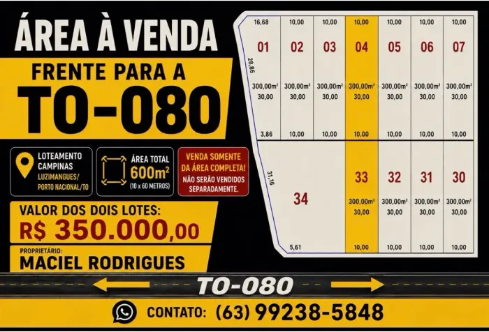 2 LOTES JUNTOS NA TO-080 Luzimangues