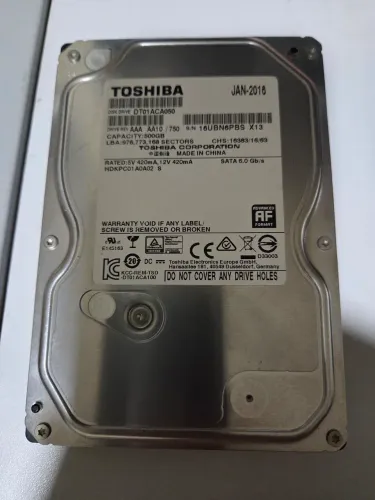 HD Toshiba 3,5 500GB Usado 