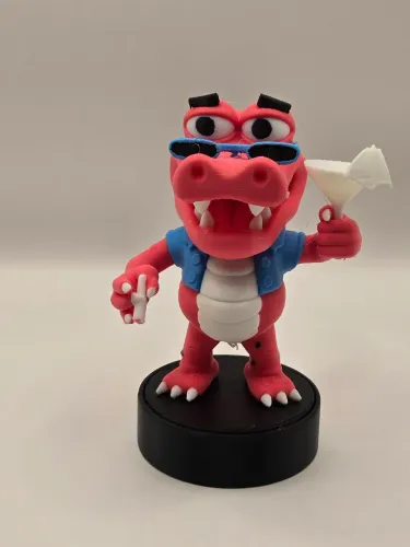 ? Jacaré GTA VI Rosa - Boneco Decorativo 15cm | Impressão 3D | Colecionável Game