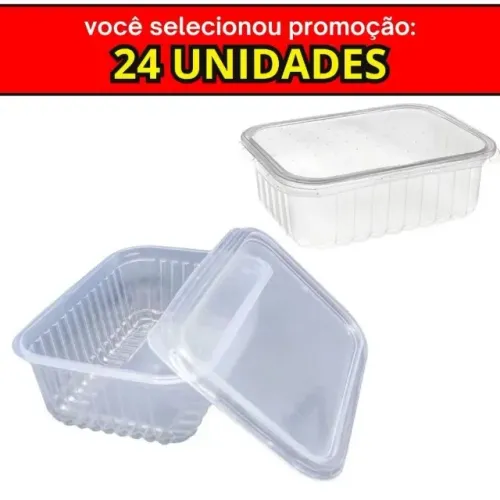 Kit 24 potes embalagem marmita descartável 250 ml 