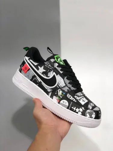 Nike Air Force 1 Preto Estampado | Oferta Especial R$ 90 | Do 33 ao 43