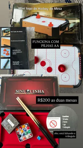 KIT MINI JOGO DE HOCKEY DE MESA + SINUQUINHA