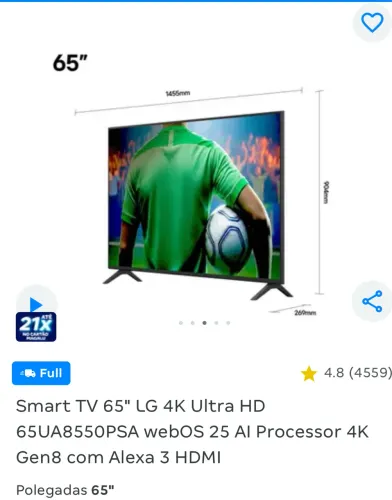 Vendo um Tv LG 65